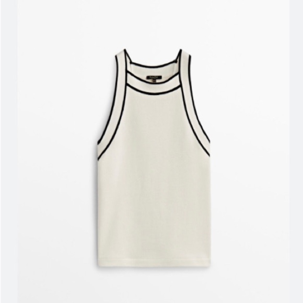 Massimo Dutti NWT sleeveless contrast top size medium